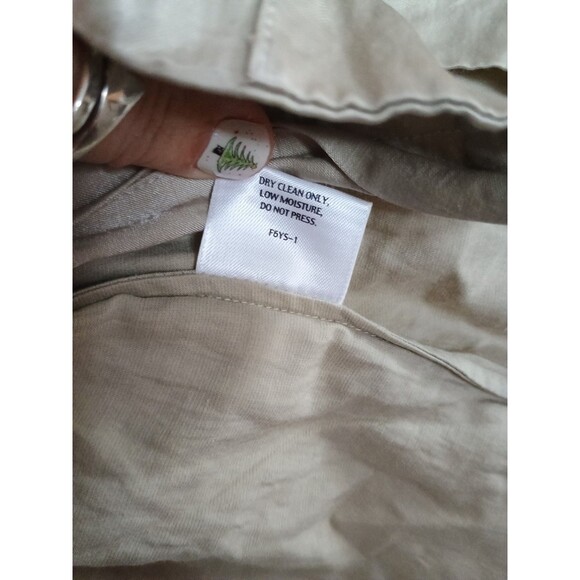 Eileen Fisher Metallic Crinkle Jacket Duster Cardigan Beige Lagenlook Sz Medium - Picture 5 of 6